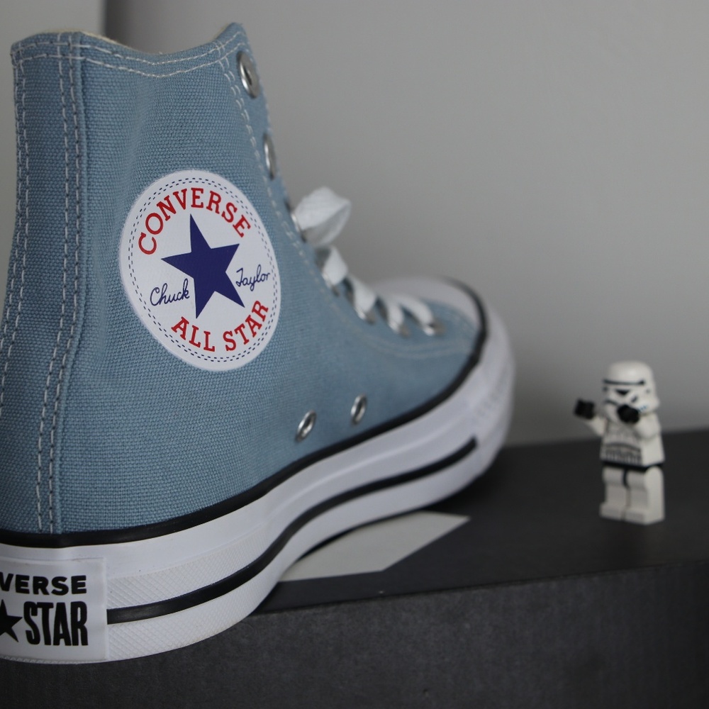 Sky Blue Classic Converse All Star High Tops - Picture 5 of 7